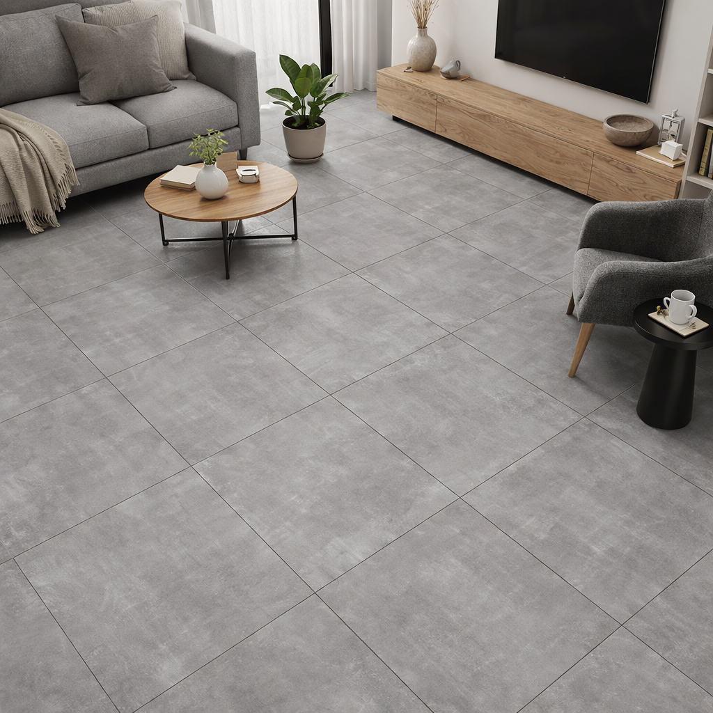 293ed5ce-7d1e-4b38-8af7-8d681d7932d6 ALEUT GREY Grey Keramische Cement Tiles 80x80cm - Afbeelding 1