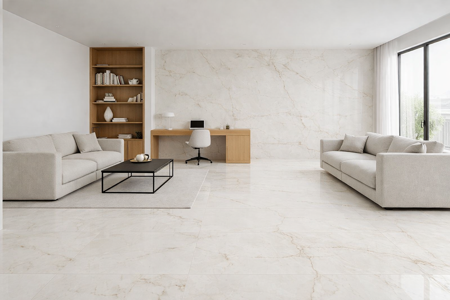 5e462570-92c0-4425-9b06-5a68c780f53e VERONA SKY White Keramische Marble Tiles 60x120cm - Afbeelding 1